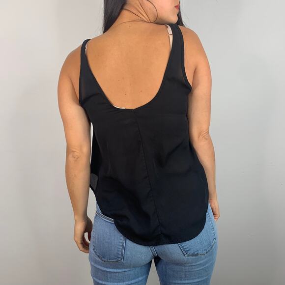 Lush Black Satin Sleeveless Tank - Picture 4 of 6